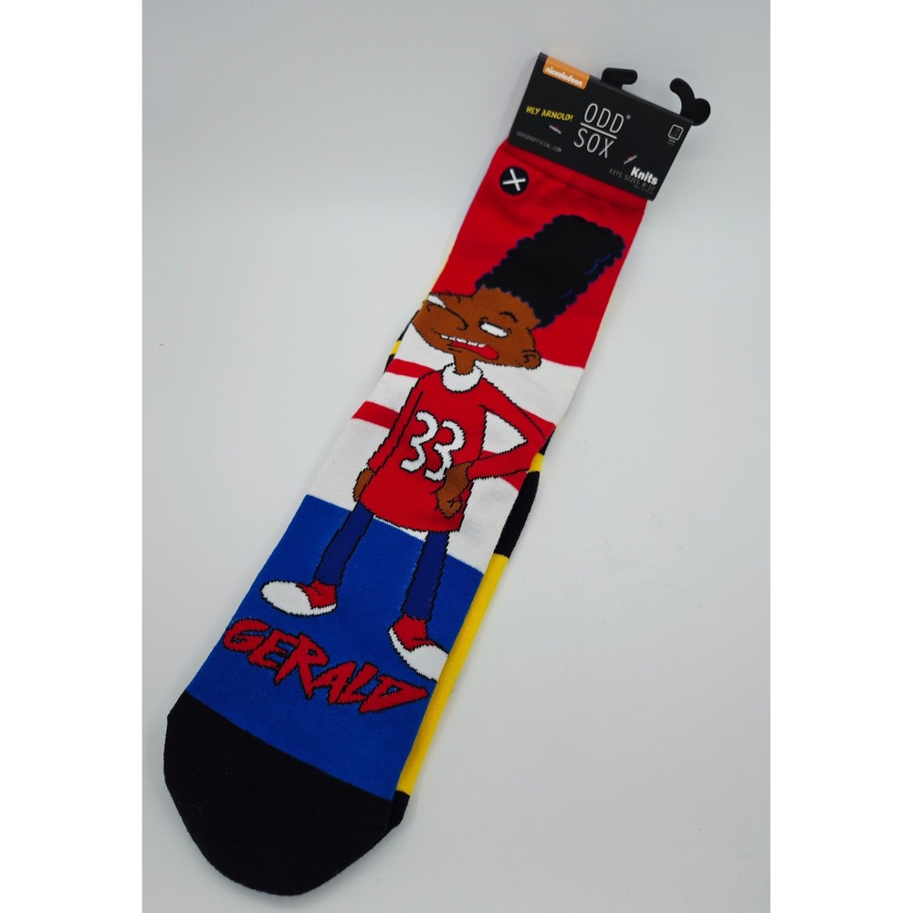 Odd Sox Hey Arnold Gerald Crew Socks Mens Size 8-12 Nickelodeon 90s Knits New